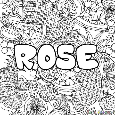 Coloriage Pr Nom Rose D Cor Mandala Fruits Sans D Passer