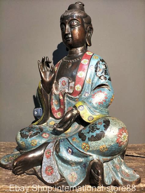 22 Old Chinese Copper Cloisonne Feng Shui Kwan Yin Guan Yin Goddess