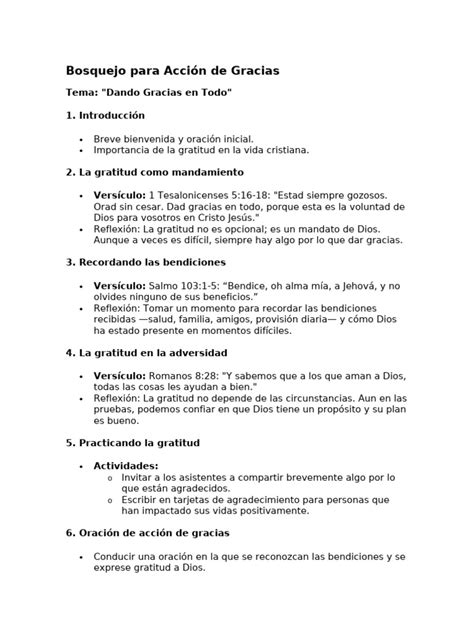Bosquejos Para Predicar En Accion De Gracias