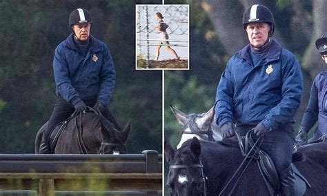 Prince Andrew Enjoys Fresh Air Riding Horse In Windsor While Ghislaine