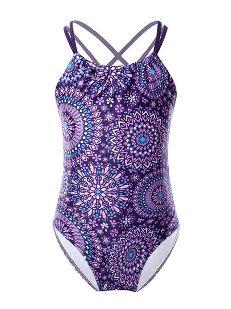 Iefiel Girls One Piece Spaghetti Shoulder Straps Bohemian Beach