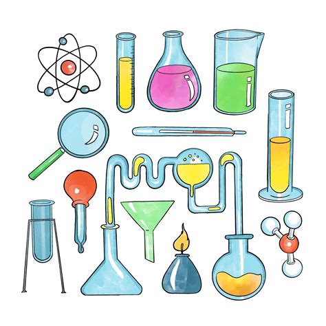 Free Vector Hand Drawn Science Lab Objects Set