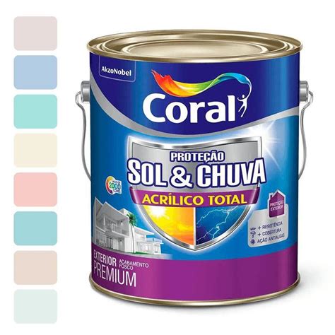 Tinta Acr Lico Total Prote O Sol E Chuva Coral L Tinta Para