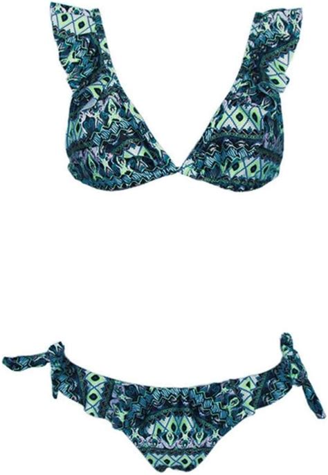 Amazon Women S Beach Split Swimwear Print Sexy Flash Sling Bikini