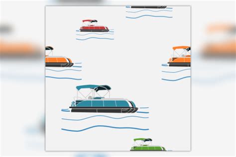 Semi Oblique Side Pontoon Boat Pattern Graphic By Faqeeh · Creative Fabrica