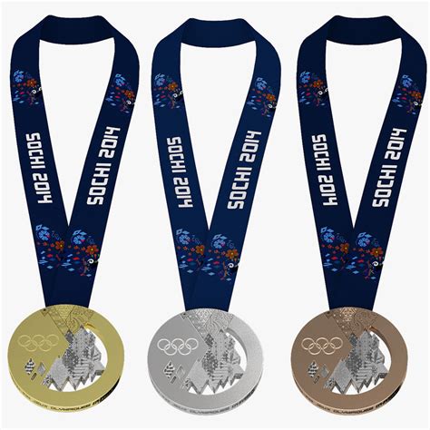 3d Olympic Medals Sochi 2014 Model