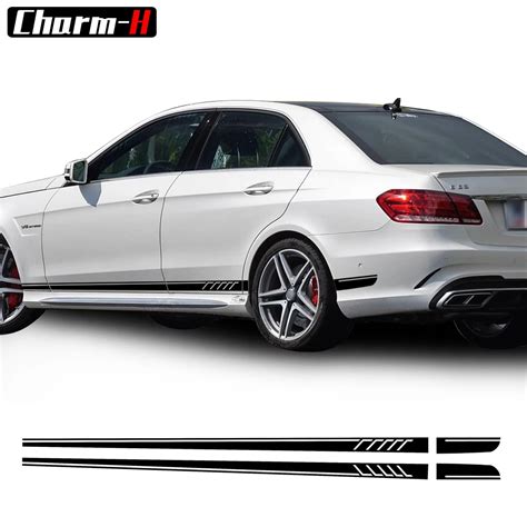 507 Style Side Stripes Decal Sticker For Mercedes Benz W212 E 63 Class Amg E300 E350 E500 Black