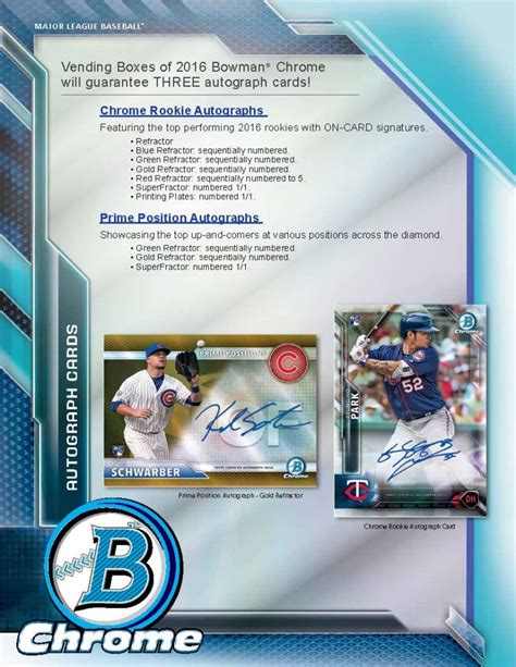 2016 Bowman Chrome Baseball Cards VENDING Box