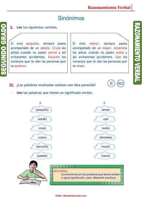 Sinónimos Para Niños Para Segundo Grado De Primaria 1 Doc