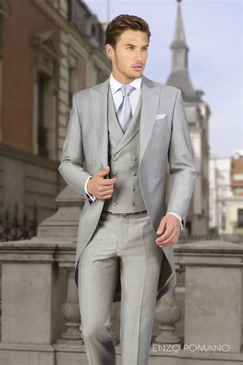 2017 Latest Coat Pant Designs Italian Light Grey Double Breasted