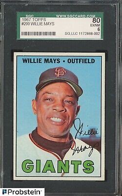 Topps Willie Mays San Francisco Giants Hof Sgc Looks Nm