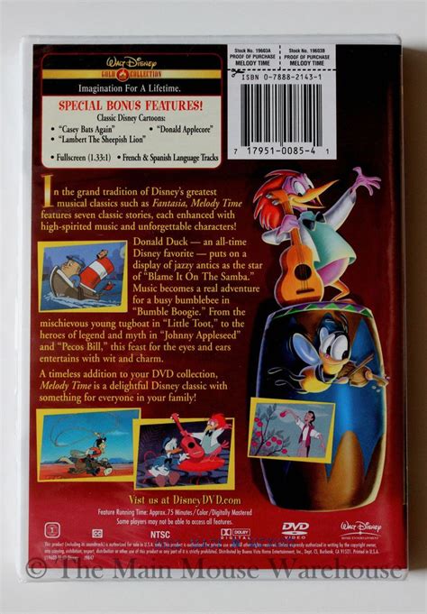 Melody Time Disney Musical Cartoon Shorts On DVD Donald Lambert Lion