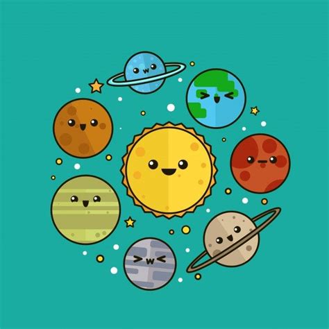 Premium Vector Cute Planets Illustration Cute Little Drawings