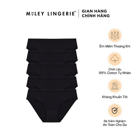 Combo 5 Quần Lót Thun Lạnh Trơn Viền Ren 4 Chiều Fashion Miley Lingerie BMS0100 Shopee Việt Nam