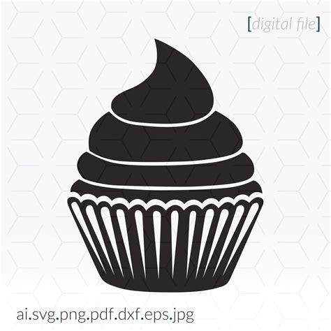 Cupcake Svg For Printing And Cutting Projects Cricut Stencil Etsy