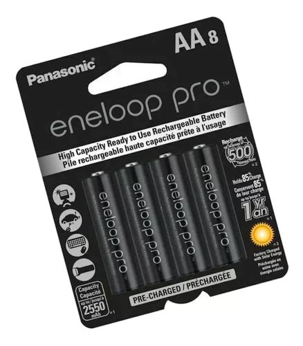 Pilha Recarregável Aa Panasonic Eneloop Pro Bk 3hcca Cilíndrica Kit