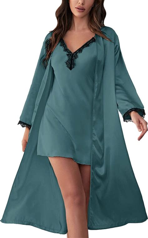 Generic Nightgown For Womens Lingerie Satin Chemise Lingerie Sexy Nightie Full Slips Sleep Dress