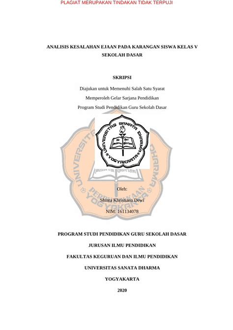 Pdf Analisis Kesalahan Ejaan Pada Karangan Siswa Kelas Dokumen Tips