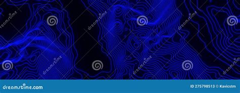 Topographic Terrain. Contour Line Map Stock Illustration - Illustration ...