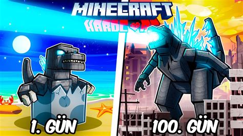 Hardcore Minecraft ta GODZILLA Olarak 100 Gün Geçirmemin Hikayesi