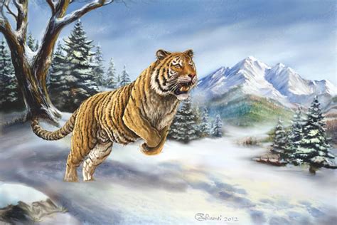 Siberian Tiger hunting by Bisanti on DeviantArt