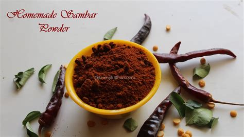 Homemade Sambar Powder Sambar Powder Recipe Kurinji Kathambam