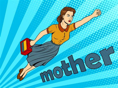 Mother Super Hero Mom Hero Isolated Vector Illustration Stock Vector