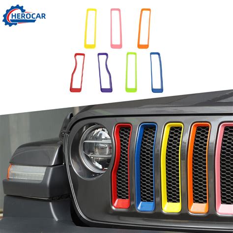 Mutilcolor Front Grille Inserts Covers Grill Trim For Jeep Wrangler Jl Jt 18 Ebay