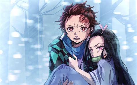 Download Wallpaper of Anime, Demon Slayer, Nezuko Kamado, Tanjirou ...