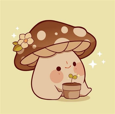 rihns cute mushroom drawing  flower cup  mushroom