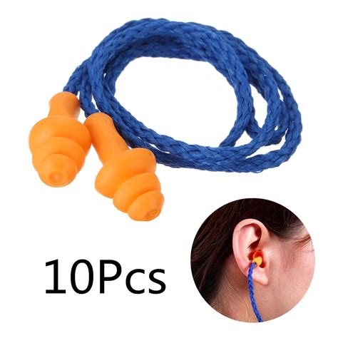 10 Pairs Soft Silicone Corded Ears Protector Ear Plugs Individually