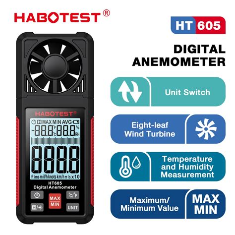 HABOTESTHT605 Professional Anemometer Digital Anemometer Temperature