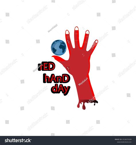 Red Hand Day Concept Illustration Vector Stock Vector Royalty Free