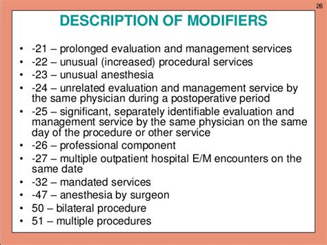 26 Modifier In Medical Billing