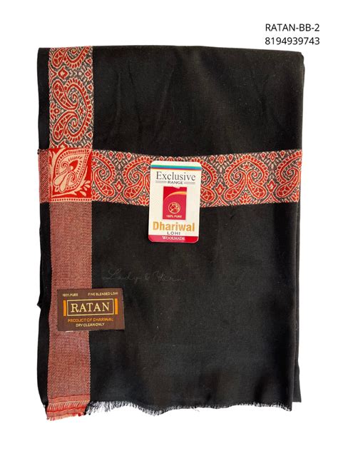 Wool DHARIWAL BLACK BORDER LOHI SHAWL 45 90 At Rs 240 In Amritsar