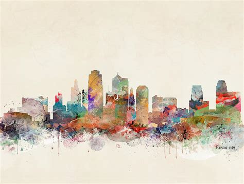 Kansas City Skyline Painting by Bri Buckley - Fine Art America