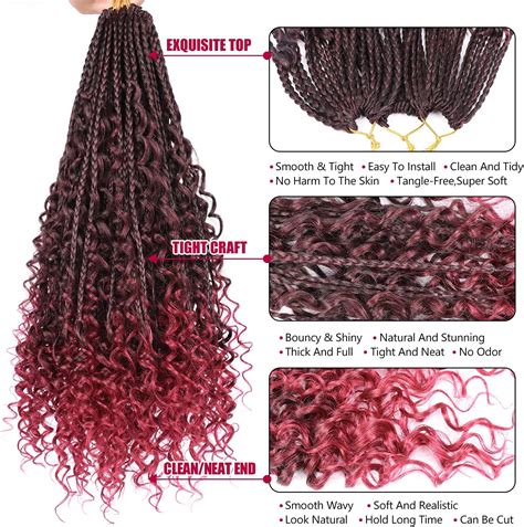 Buy Lianzi Goddess Box Braids Crochet Hair With Curly Ends 20 Inch 8 Packs Boho Box Braids