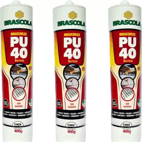 Kit 3 Selante Cola Pu40 Multiuso Cinza Alto Rendimento 400g Frete grátis