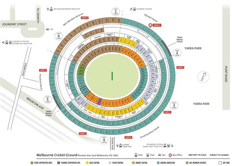 Melbourne Cricket Ground Seating Map with Rows, Parking Map, Ticket ...