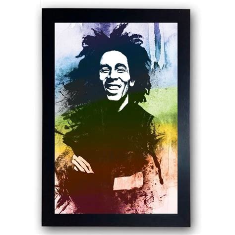 Quadro Bob Marley Reggae Music Moldura 44X32 Shopee Brasil