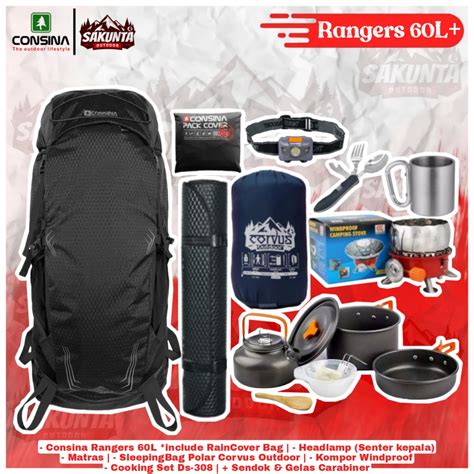 Jual Paket Alat Pendaki Gunung Carrier Consina Rangers L Kompor