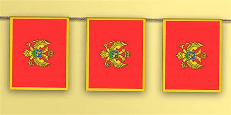 Montenegro Flag Bunting Hecho Por Educadores Twinkl