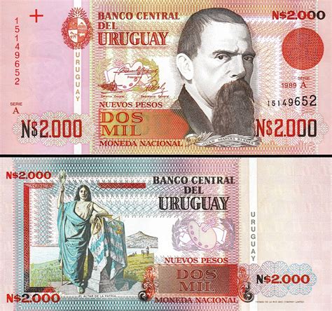 Uruguay Nuevos Pesos Unc Pcs Lot Consecutive P