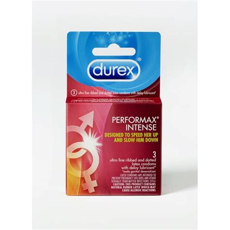 Durex Performax Intense Condoms Ultra Fine Ribbed Dotted With Delay