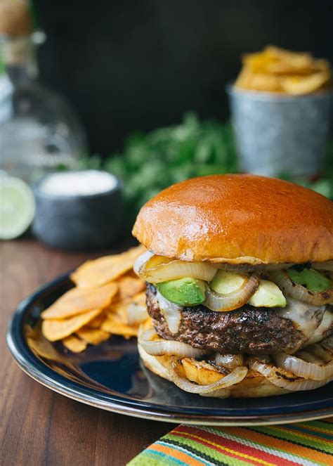 Mojo Beef Burgers With Tequila Lime Aioli Via Stripedspatula Gourmet