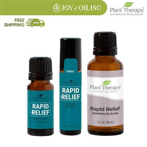 Plant Therapy Rapid Relief Essential Oil Blend 10ml 30ml Pre Diluted