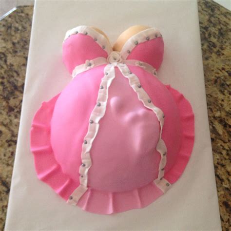 Pregnant Belly Cake It S A Girl Pink Baby Shower Strawberry Cake Https