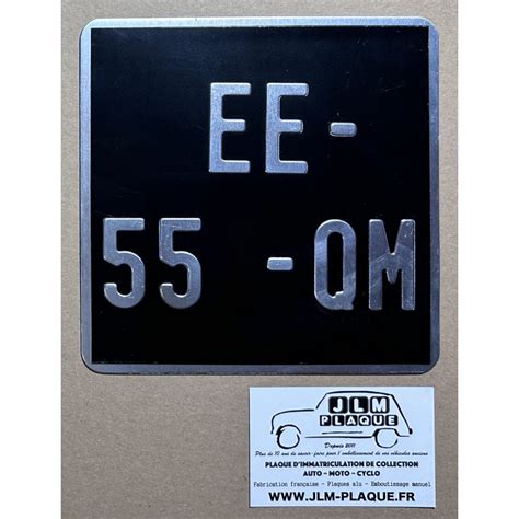 Plaque Noire 165 X 165 Mm Type Vespa Bord Alu