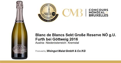 Blanc de Blancs Sekt Große Reserve NÖ g U Furth bei Göttweig 2016