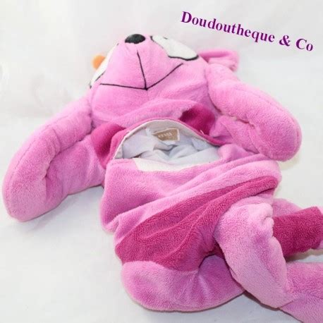 Peluche Chat Etam Range Pyjama Doudou Bouillotte Rose Violet Cm